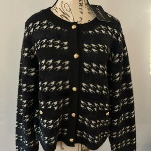 Oliver. O Women’s Cardigan Sweater. Black and White. New with tags. Large.